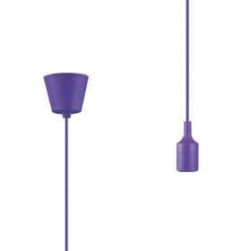 D0167  Dreifa 1.5m Single Pendant, 1 x E27, Purple, 9cm Plastic Base and Silicon Lampholder Cover